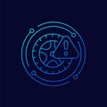 tire pressure warning line icon, vector Royalty Free Stock Photo