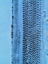 Tire print on Snow Royalty Free Stock Photo