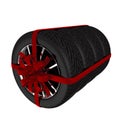 Tire with ribbon