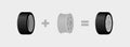 Tire rim and wheel icons Royalty Free Stock Photo