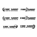 Tire shop and auto repair logo vector