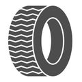 Tire solid icon. Car wheel vector illustration isolated on white. Auto disk glyph style design, designed for web and app