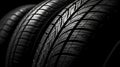 Tire stack background. Neural network AI generated Royalty Free Stock Photo