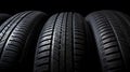 Tire stack background. Neural network AI generated Royalty Free Stock Photo