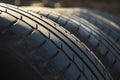 Tire stack background. Selective focus Royalty Free Stock Photo