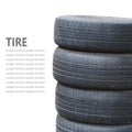 Tire stack isolated on white background Royalty Free Stock Photo