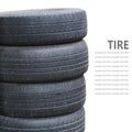 Tire stack isolated on white background Royalty Free Stock Photo