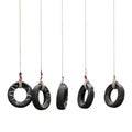 Tire swing isolated Royalty Free Stock Photo