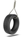 Tire swing over Royalty Free Stock Photo