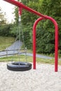 Tire swing on playground in the park Royalty Free Stock Photo