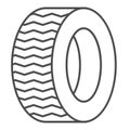 Tire thin line icon. Car wheel vector illustration isolated on white. Auto disk outline style design, designed for web