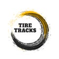 Tire track in circle style Royalty Free Stock Photo