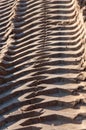 Tire tracks of an excavator Royalty Free Stock Photo