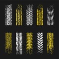 Tire tracks grunge color silhouettes