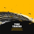 Tire tracks print marks on yellow background design