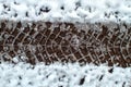 Tire Tracks in Snow