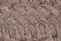 Tire tracks truck on a dirt road