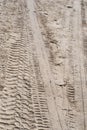 Tire tracks truck on a dirt road