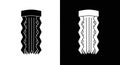 Tire Tread Pattern Icon - Black and White Vector Royalty Free Stock Photo