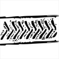 Tire tread tracks. Car, motorcycle and bicycle mark prints bike wheel on traces on white background vector illustration Royalty Free Stock Photo