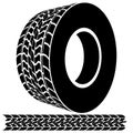 Tire Tread and Tracks Royalty Free Stock Photo