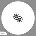 Tire vector icon sign symbol Royalty Free Stock Photo