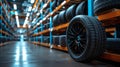 Tire warehouse generative ai Royalty Free Stock Photo
