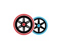 tire,wheels of automotive icon logo vectortemplate