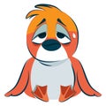 Tired bird. Funny baby mascot. Cartoon character Royalty Free Stock Photo