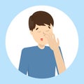 Tired or bored man yawn. Sleepy guy Royalty Free Stock Photo