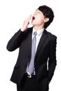 Tired business man yawn Royalty Free Stock Photo