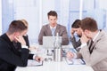 Tired business people in conference meeting Royalty Free Stock Photo