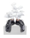 Tired business shoes exhaustion Royalty Free Stock Photo