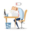 Tired businessman at office. Royalty Free Stock Photo