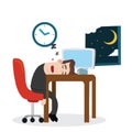 Tired businessman sleeping at work Royalty Free Stock Photo