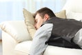 Tired businessman sleeping after work Royalty Free Stock Photo