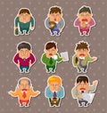 Tired businessman stickers Royalty Free Stock Photo