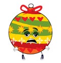 Tired Christmas tree toy cartoon Royalty Free Stock Photo