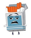 Tired Cigaretes pack cartoon Royalty Free Stock Photo