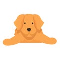 Tired dog icon cartoon vector. Golden retriever