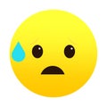 Tired emoji sweat drop. Hard work stress symbol. Exhausted emoticon effort. Vector illustration. EPS 10. Royalty Free Stock Photo