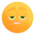 Tired emoticon icon, cartoon style Royalty Free Stock Photo