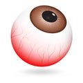 Tired eyeball icon, realistic style