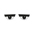 Tired Eyes Silhouette Illustration. Expression Of Fatigue And Boredom Isolated Vector Illustration Royalty Free Stock Photo