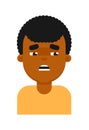 Tired facial expression of black boy avatar