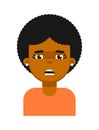 Tired facial expression of black girl avatar