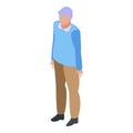 Tired grandfather icon, isometric style Royalty Free Stock Photo