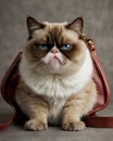 Tired Grumpy but Cute Cat Royalty Free Stock Photo