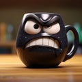 Tired Grumpy Mug: A Pixar Style Angry Coffee Cup