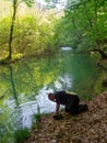 Tired hiker drinks Royalty Free Stock Photo